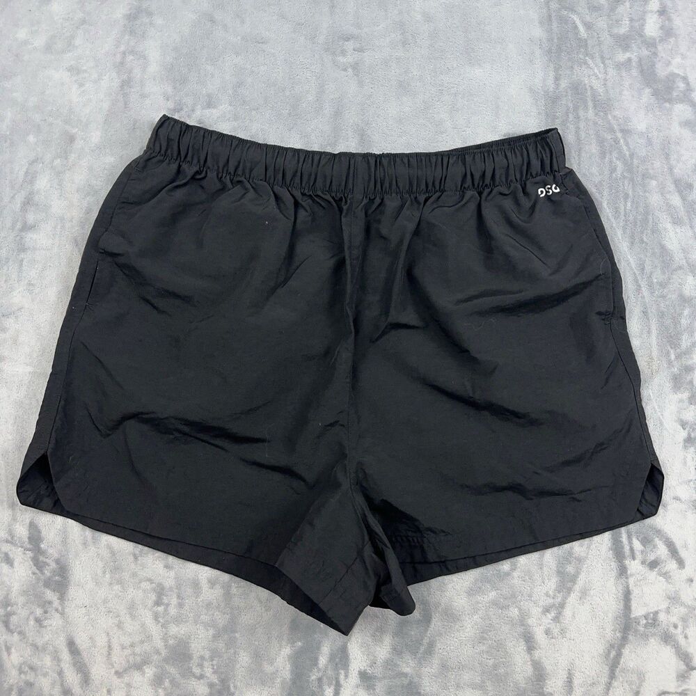 DSG Notched Woven Shorts Womens Sz L Black High Rise 3" Everyday Athleisure NWT